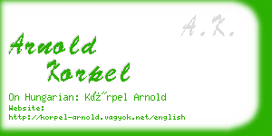 arnold korpel business card